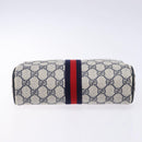 GUCCI GG Supreme Sherry Line Clutch Bag PVC Navy Gold 56 01 012 Auth BA5206-7
