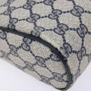 GUCCI GG Supreme Sherry Line Clutch Bag PVC Navy Gold 56 01 012 Auth BA5206-9