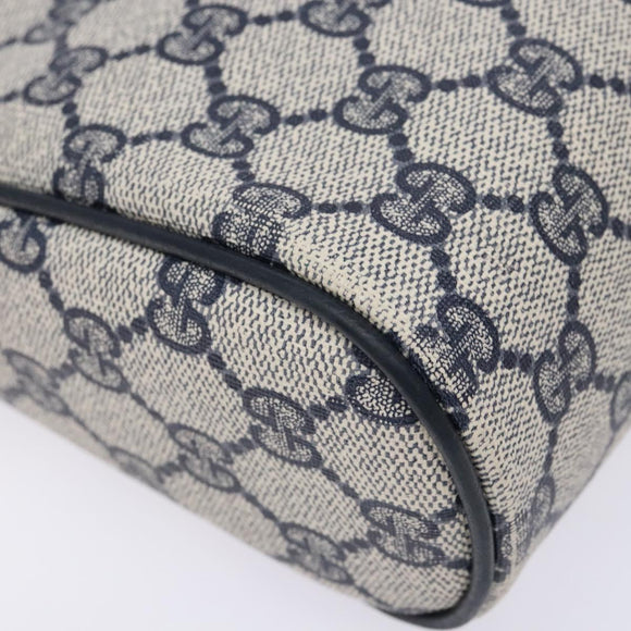 GUCCI GG Supreme Sherry Line Clutch Bag PVC Navy Gold 56 01 012 Auth BA5206