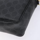 GUCCI GG Supreme Clutch Bag PVC Black Gold 156 01 053 Auth BA5207-10