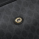GUCCI GG Supreme Clutch Bag PVC Black Gold 156 01 053 Auth BA5207-12
