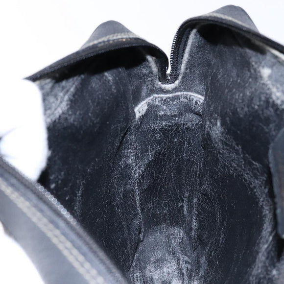 GUCCI GG Supreme Clutch Bag PVC Black Gold 156 01 053 Auth BA5207