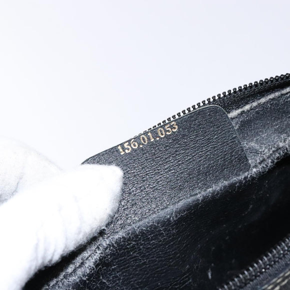 GUCCI GG Supreme Clutch Bag PVC Black Gold 156 01 053 Auth BA5207