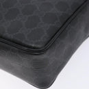 GUCCI GG Supreme Clutch Bag PVC Black Gold 156 01 053 Auth BA5207-8