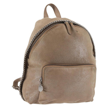 Stella MacCartney Backpack Suede Beige Silver 410905 Auth BA5213