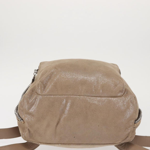 Stella MacCartney Backpack Suede Beige Silver 410905 Auth BA5213