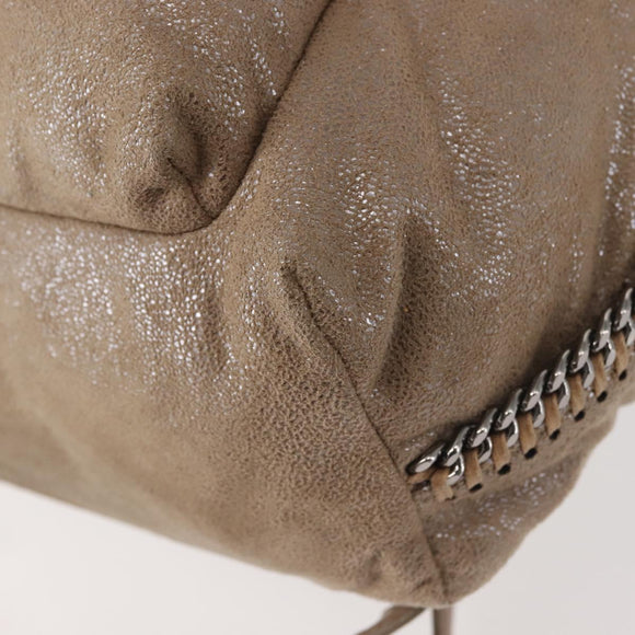 Stella MacCartney Backpack Suede Beige Silver 410905 Auth BA5213