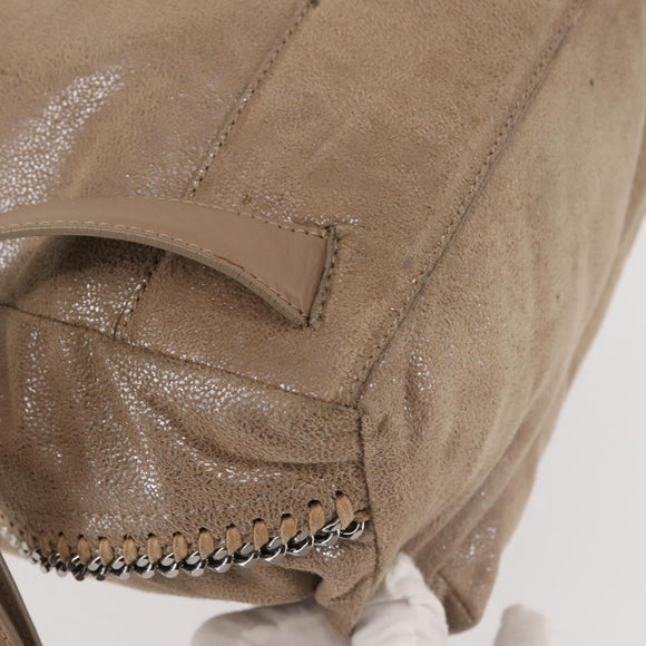 Stella MacCartney Backpack Suede Beige Silver 410905 Auth BA5213