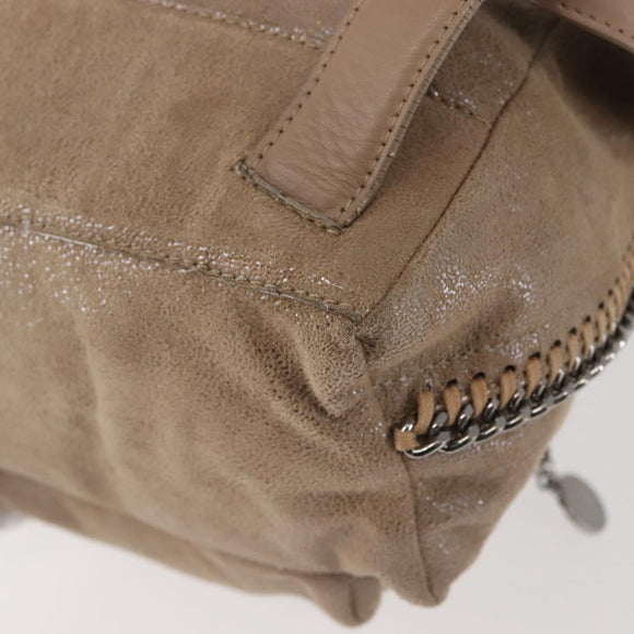 Stella MacCartney Backpack Suede Beige Silver 410905 Auth BA5213