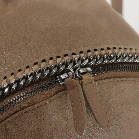 Stella MacCartney Backpack Suede Beige Silver 410905 Auth BA5213