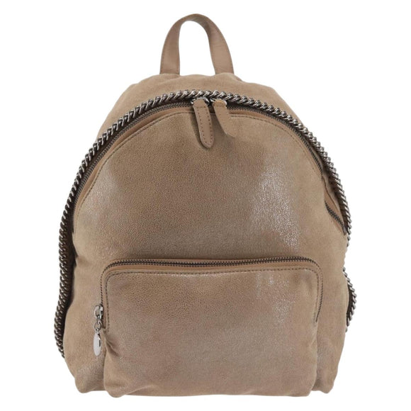 Stella MacCartney Backpack Suede Beige Silver 410905 Auth BA5213
