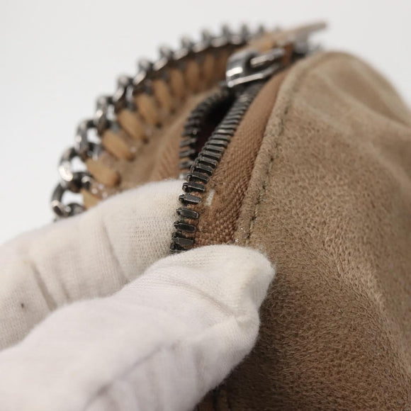 Stella MacCartney Backpack Suede Beige Silver 410905 Auth BA5213