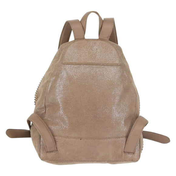 Stella MacCartney Backpack Suede Beige Silver 410905 Auth BA5213