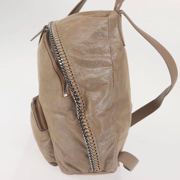 Stella MacCartney Backpack Suede Beige Silver 410905 Auth BA5213