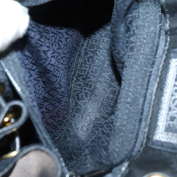 Gianni Versace Backpack Leather Black Gold Auth BA5214