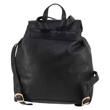Gianni Versace Backpack Leather Black Gold Auth BA5214 - 0