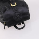 Gianni Versace Backpack Leather Black Gold Auth BA5214-6