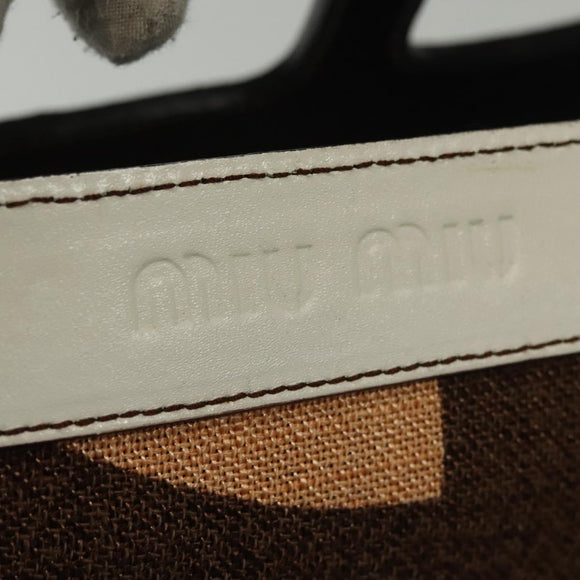 Miu Miu Hand Bag Canvas Brown Auth BA5216