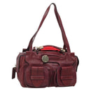 Chloe Saskia Hand Bag Leather Bordeaux Gold Auth BA5217-1
