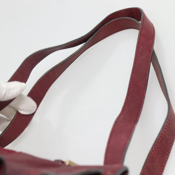 Chloe Saskia Hand Bag Leather Bordeaux Gold Auth BA5217