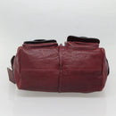 Chloe Saskia Hand Bag Leather Bordeaux Gold Auth BA5217-5