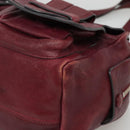 Chloe Saskia Hand Bag Leather Bordeaux Gold Auth BA5217-10