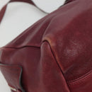 Chloe Saskia Hand Bag Leather Bordeaux Gold Auth BA5217-17