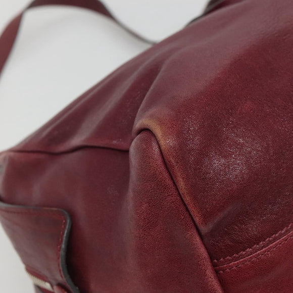 Chloe Saskia Hand Bag Leather Bordeaux Gold Auth BA5217