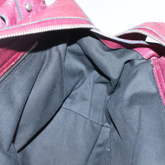 Chloe Saskia Hand Bag Leather Bordeaux Gold Auth BA5217