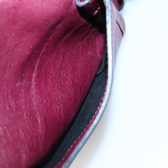 Chloe Saskia Hand Bag Leather Bordeaux Gold Auth BA5217