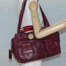 Chloe Saskia Hand Bag Leather Bordeaux Gold Auth BA5217-25