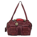 Chloe Saskia Hand Bag Leather Bordeaux Gold Auth BA5217-13