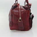 Chloe Saskia Hand Bag Leather Bordeaux Gold Auth BA5217-3