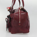 Chloe Saskia Hand Bag Leather Bordeaux Gold Auth BA5217-4