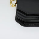 Christian Dior Chain Shoulder Bag Leather Black Gold Auth BA5226-9