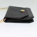 Christian Dior Chain Shoulder Bag Leather Black Gold Auth BA5226-3