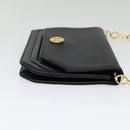 Christian Dior Chain Shoulder Bag Leather Black Gold Auth BA5226-4