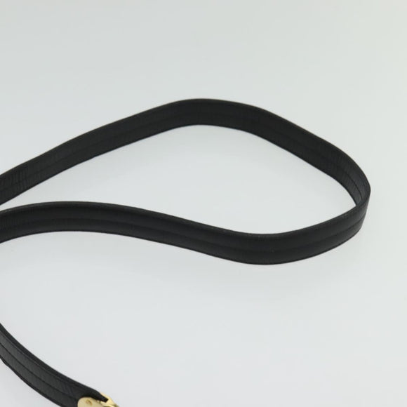 Christian Dior Chain Shoulder Bag Leather Black Gold Auth BA5226