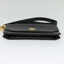 Christian Dior Chain Shoulder Bag Leather Black Gold Auth BA5226-5