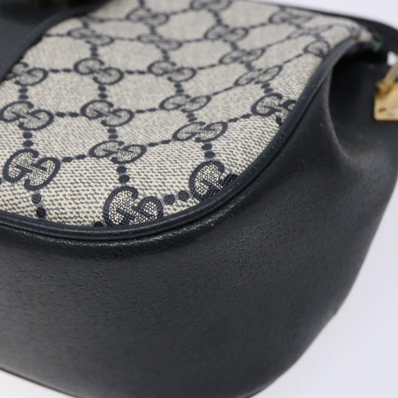 GUCCI GG Supreme Sherry Line Shoulder Bag PVC Navy Gold 72 02 024 Auth BA5227