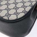 GUCCI GG Supreme Sherry Line Shoulder Bag PVC Navy Gold 72 02 024 Auth BA5227-12