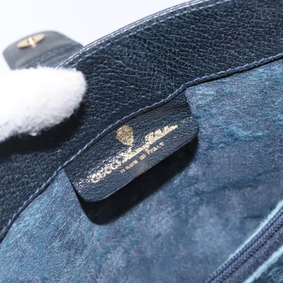 GUCCI GG Supreme Sherry Line Shoulder Bag PVC Navy Gold 72 02 024 Auth BA5227