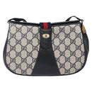 GUCCI GG Supreme Sherry Line Shoulder Bag PVC Navy Gold 72 02 024 Auth BA5227-2