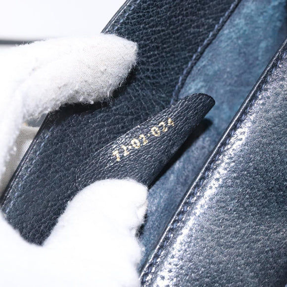 GUCCI GG Supreme Sherry Line Shoulder Bag PVC Navy Gold 72 02 024 Auth BA5227