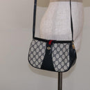 GUCCI GG Supreme Sherry Line Shoulder Bag PVC Navy Gold 72 02 024 Auth BA5227-22