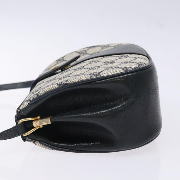 GUCCI GG Supreme Sherry Line Shoulder Bag PVC Navy Gold 72 02 024 Auth BA5227