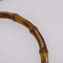 GUCCI Bamboo Hand Bag Suede 2way Light Blue Gold 001 1638 Auth BA5228-10