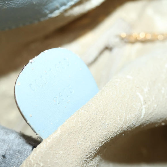 GUCCI Bamboo Hand Bag Suede 2way Light Blue Gold 001 1638 Auth BA5228