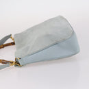 GUCCI Bamboo Hand Bag Suede 2way Light Blue Gold 001 1638 Auth BA5228-5