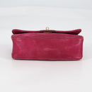 CHANEL Matelasse Chain Shoulder Bag Suede Purple Gold CC Auth BA5229-13